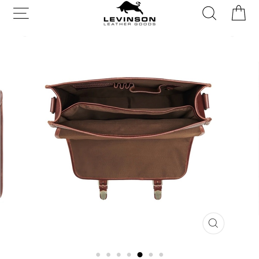 Levinson Buffalo Leather Messenger Bag - Rich Brown - Picture 8 of 16